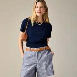 6" Harbor short in striped linen