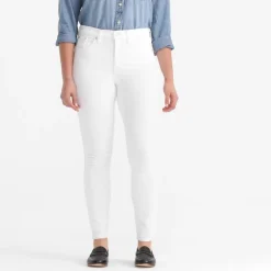 9" mid-rise toothpick jean in white