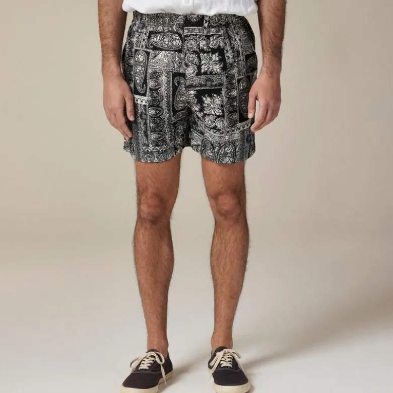 5.5'' Pier linen short in batik print