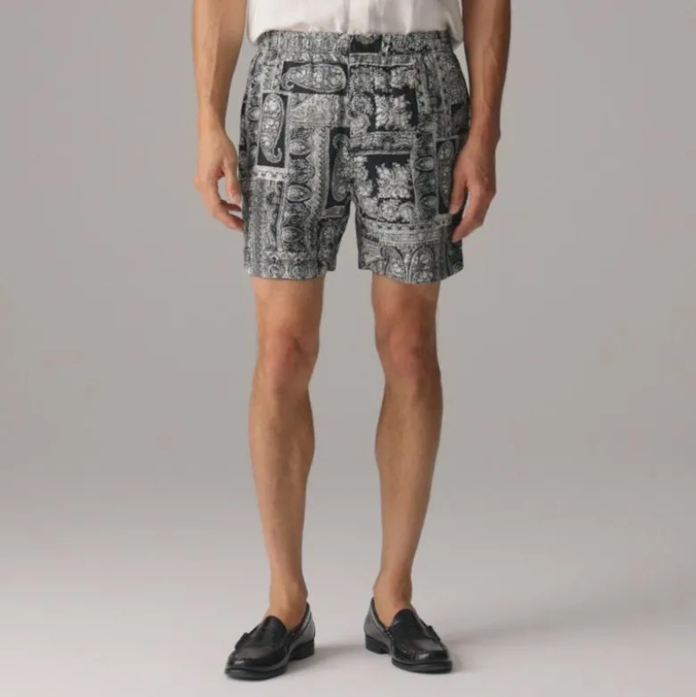 5.5'' Pier linen short in batik print