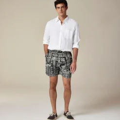5.5'' Pier linen short in batik print