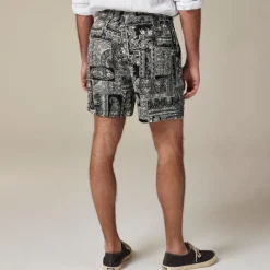 5.5'' Pier linen short in batik print