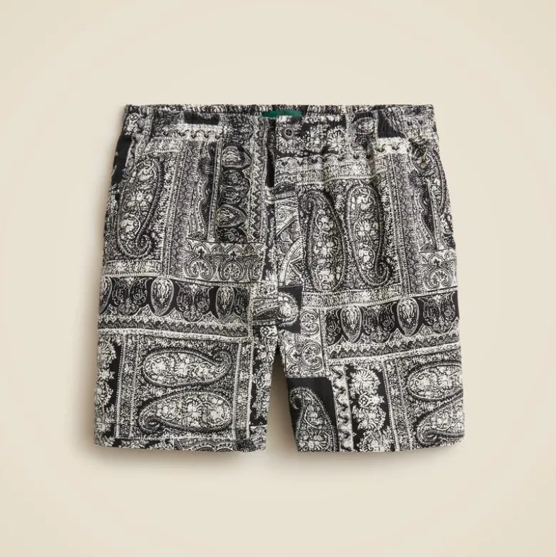 5.5'' Pier linen short in batik print