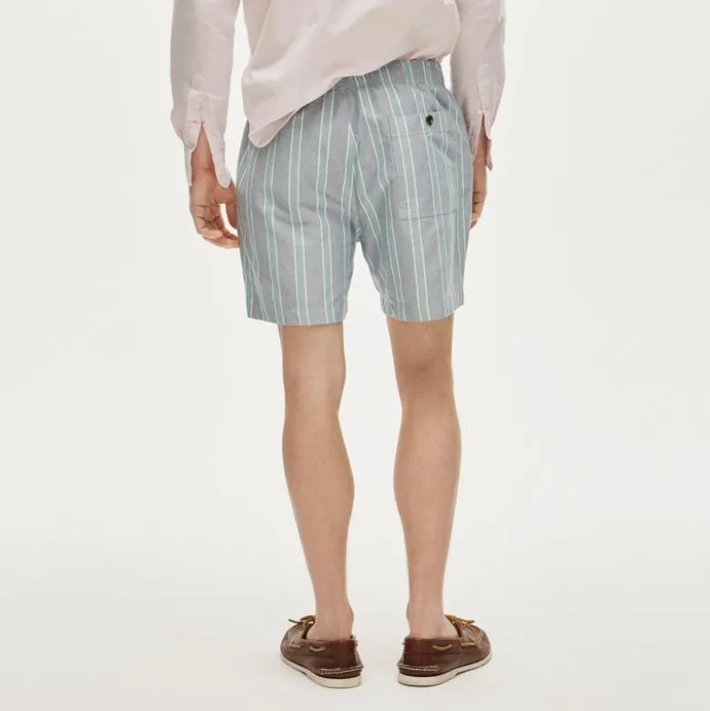 5.5" Pier short in cotton oxford stripe