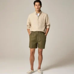 5.5'' Pier short in cotton-linen blend