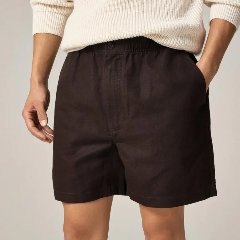 5.5'' Pier short in cotton-linen blend