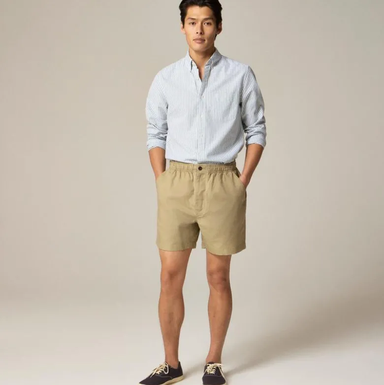 5.5'' Pier short in cotton-linen blend