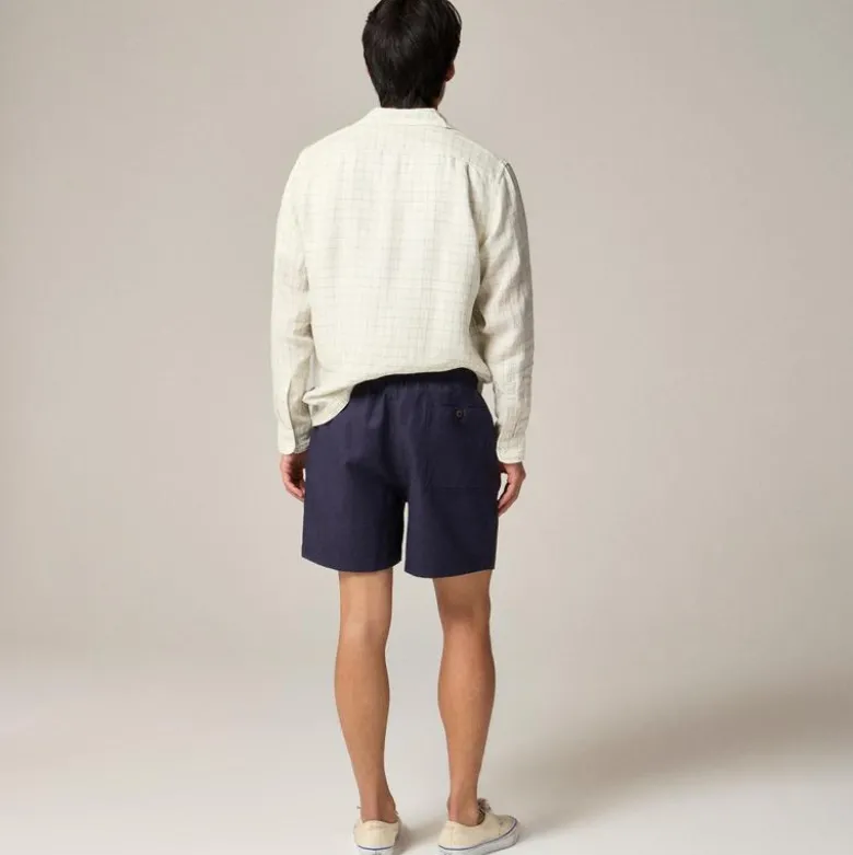 5.5'' Pier short in cotton-linen blend