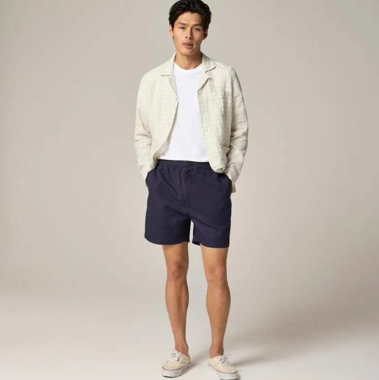 5.5'' Pier short in cotton-linen blend