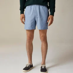 5.5" Pier short in striped cotton blend