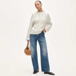 2025 Rollneck™ cable-knit sweater in marled heritage cotton