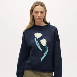 2025 Rollneck™ sweater in floral-print heritage cotton