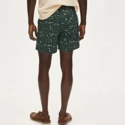 6" stretch swim trunk in oar print