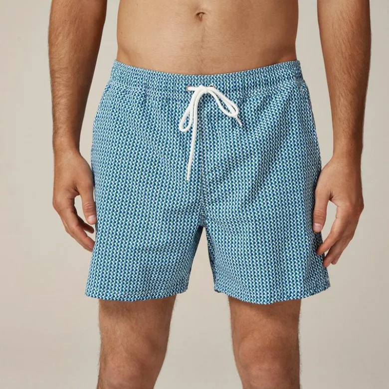 6'' stretch swim trunk in print with ECONYL® nylon
