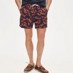 6" stretch swim trunk in print