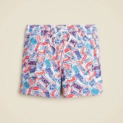 6'' stretch swim trunk in print with ECONYL® nylon