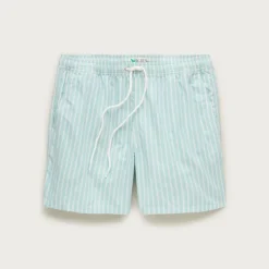 6" swim trunk in cotton-nylon blend oxford