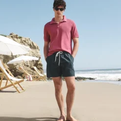 6" swim trunk in plaid seersucker