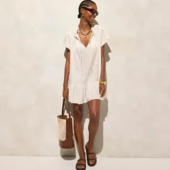 Airy gauze babydoll dress