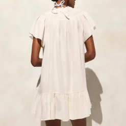 Airy gauze babydoll dress