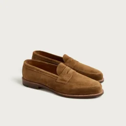 Alden® for J.Crew suede penny loafers