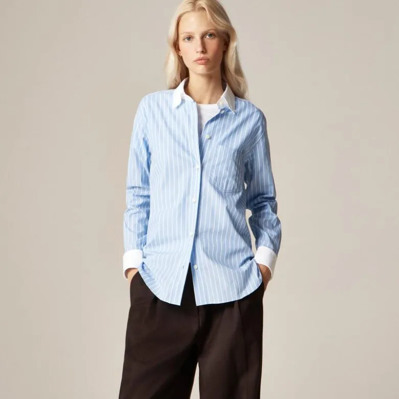 Alex Eagle X J.Crew button-up shirt in pinstripe