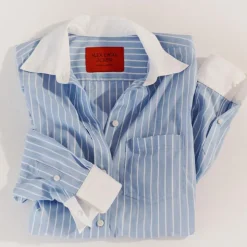 Alex Eagle X J.Crew button-up shirt in pinstripe