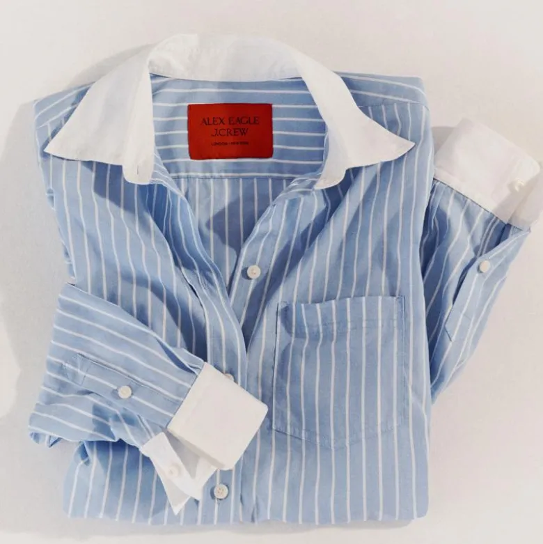 Alex Eagle X J.Crew button-up shirt in pinstripe