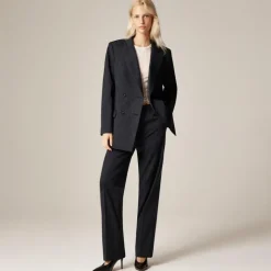 Alex Eagle X J.Crew relaxed double-breasted blazer in pinstriped wool