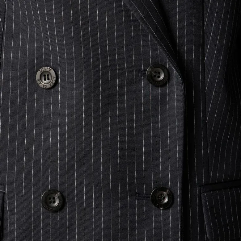 Alex Eagle X J.Crew relaxed double-breasted blazer in pinstriped wool