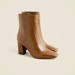 Almond-toe ankle boots in leather