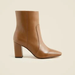 Almond-toe ankle boots in leather