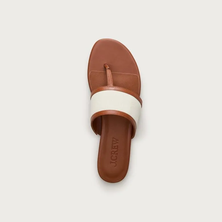 Audrey thong sandals in canvas and leather