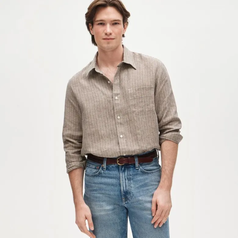 Baird McNutt Irish linen point-collar shirt