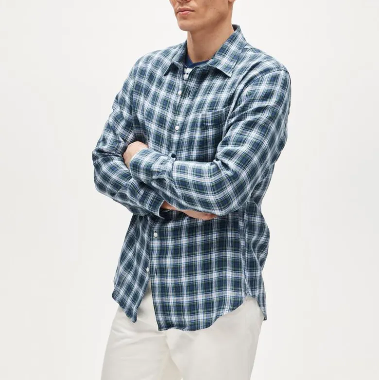 Baird McNutt Irish linen point-collar shirt