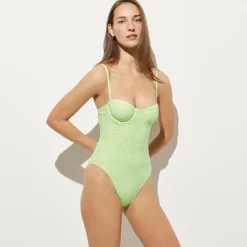 Balconette eyelet underwire one-piece