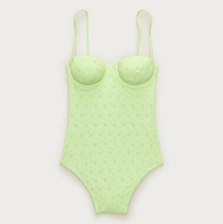 Balconette eyelet underwire one-piece