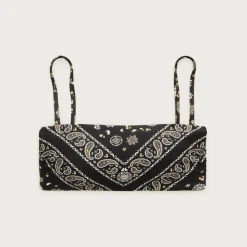 Bandeau bikini top in bandana-print Classic Sculpt™