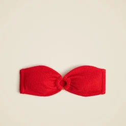 Bandeau scrunchie bikini top with O-ring