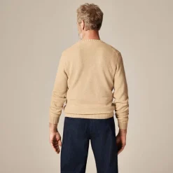 Basket-stitch cotton crewneck sweater