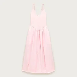 Basque-waist mixy dress