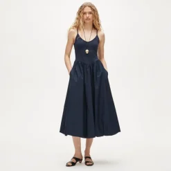 Basque-waist mixy dress