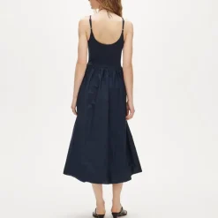 Basque-waist mixy dress
