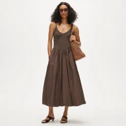Basque-waist mixy dress