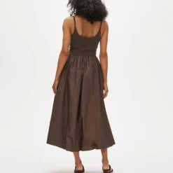 Basque-waist mixy dress