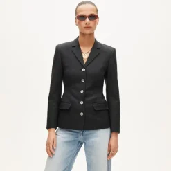 Belted blazer in Gramercy linen blend