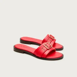 Belted sandals in leather