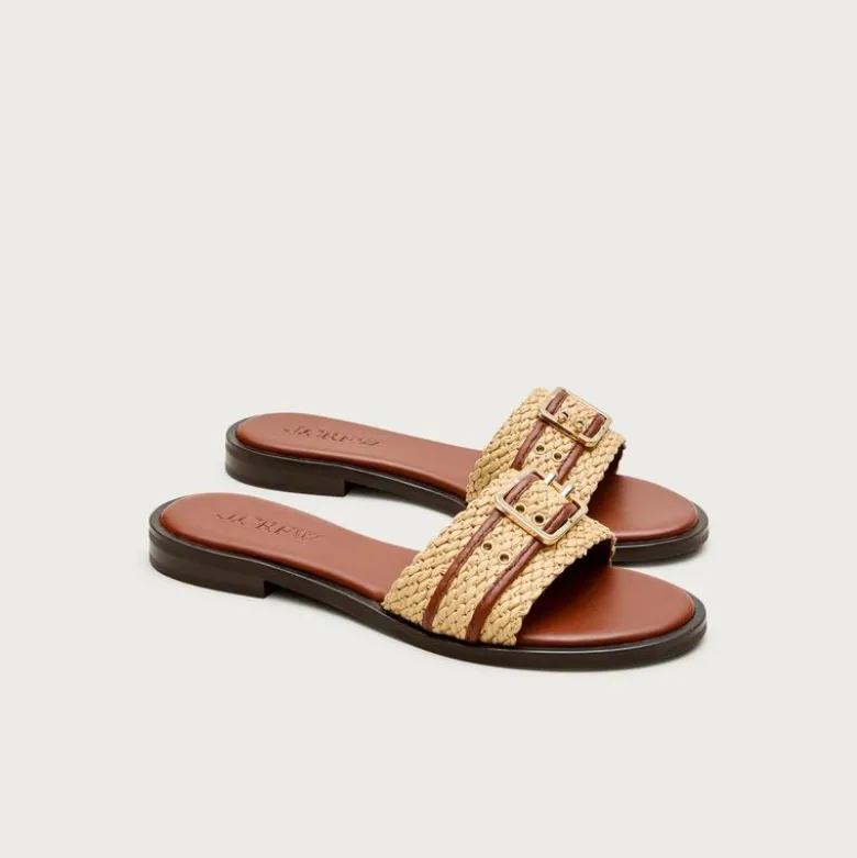 Belted woven-strap sandals