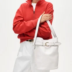Berkeley belted bucket bag in leather