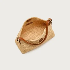 Berkeley small handknotted shoulder bag in raffia